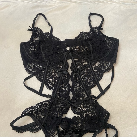 New! For Love & Lemons Black Creamsicle Lace Bodysuit nwot 1217 - Picture 3 of 7